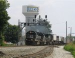 NS 7140 leads train 213 past the signals at Aycock